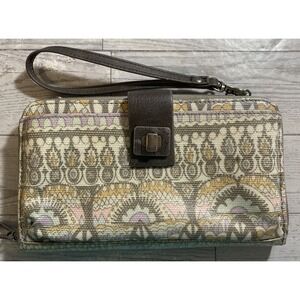 Sakroots Artist Circle Large Smartphone Coated Canvas Wristlet Wallet